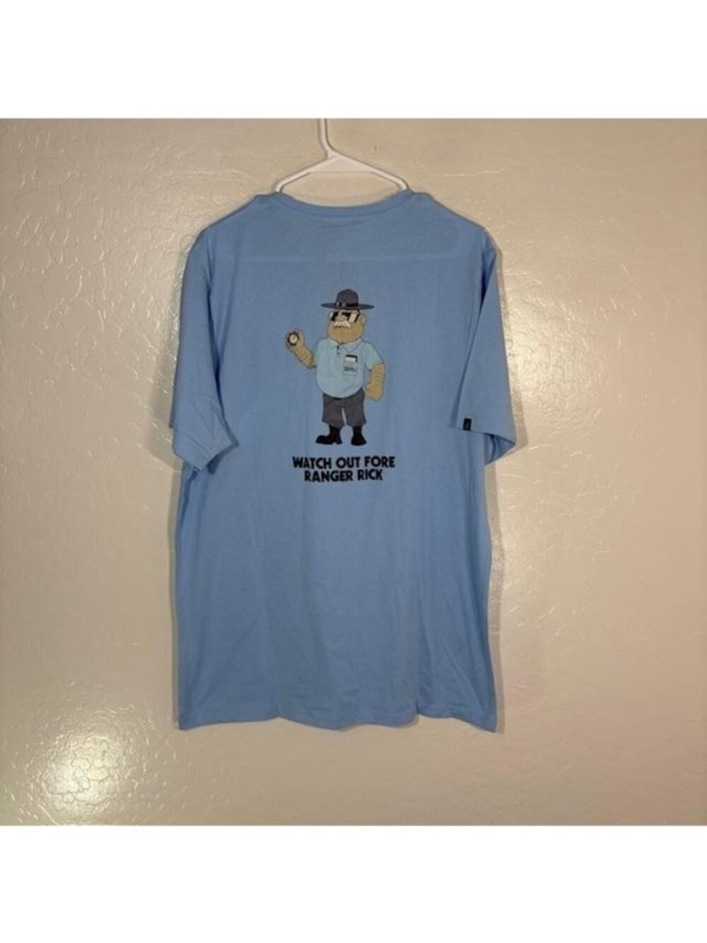 Swannies Golf Ranger Rick Shirt Mens XL Sky Blue Watch Out Fore Graphic Tee